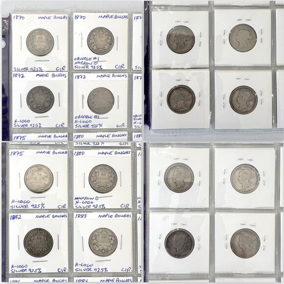 Every Year Set + of 60 Canadian Maple Boughs 1870 to 1936 Silver 25¢ Coins! - Picture 8 of 16